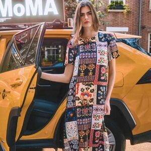 HUNTER BELL Multicolor Patchwork Maxi Dress
